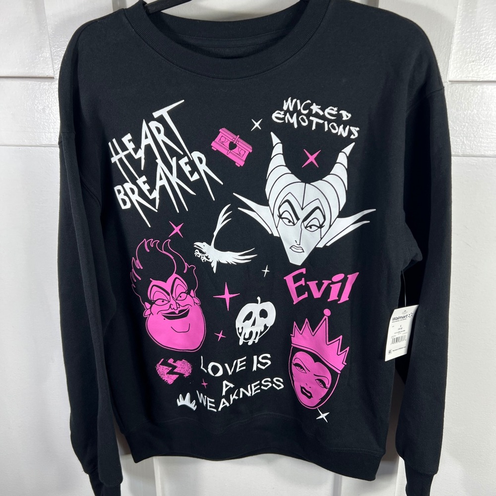 Disney Villains Heart Breaker Sweatshirt Black Maleficent Ursula Evil Queen S